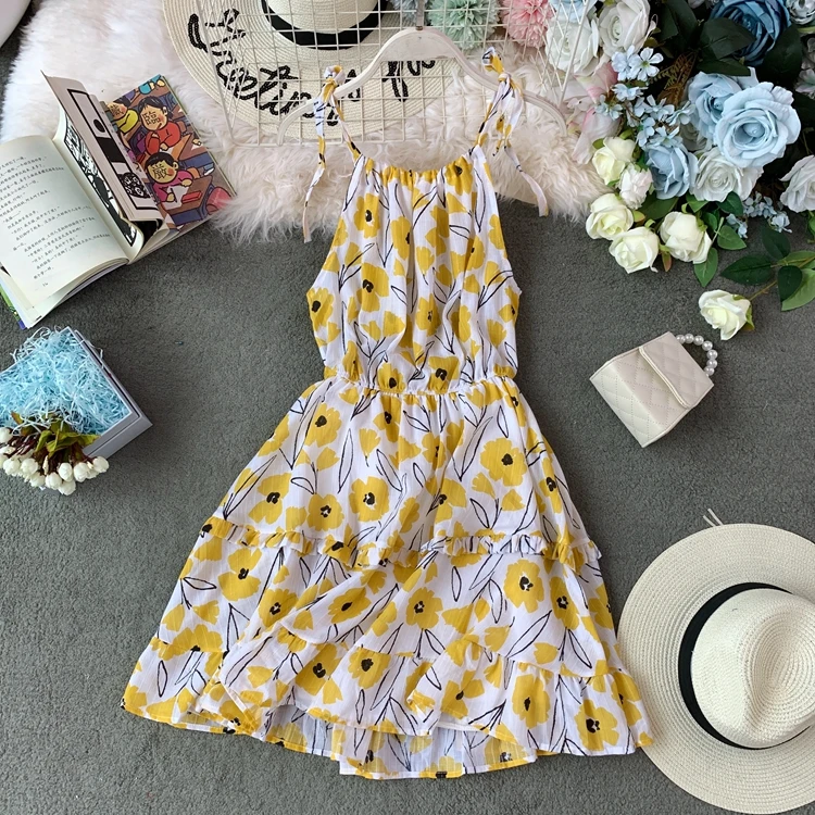 ALPHALMODA летнее платье с цветочным принтом платье на бретельках платье для отдыха на пляже Для женщин моды курорт представительского класса, Цветочный Принт Vestidos
