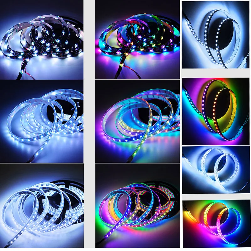

WS2812B LED Strips Individually Addressable Smart Pixels 1m/4m/5m Black / White PCB WS2812 IC Waterproof 5V 30/60/96/144 LED