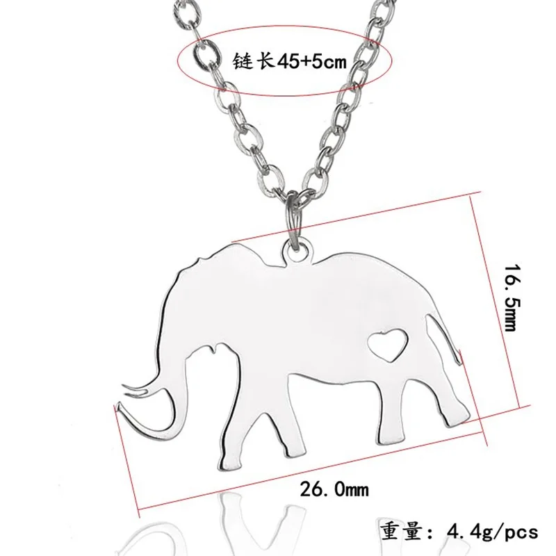 

Golden Elephant Stainless Steel Pendant Necklace Animal Love Necklace Men and Women Jewelry Valentine's Day Gift