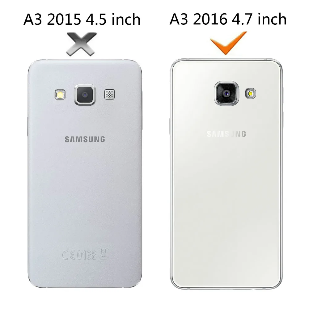 Из искусственной кожи Защитный чехол для Samsung Galaxy A3 2016 4.7 дюймов Обложка протектор