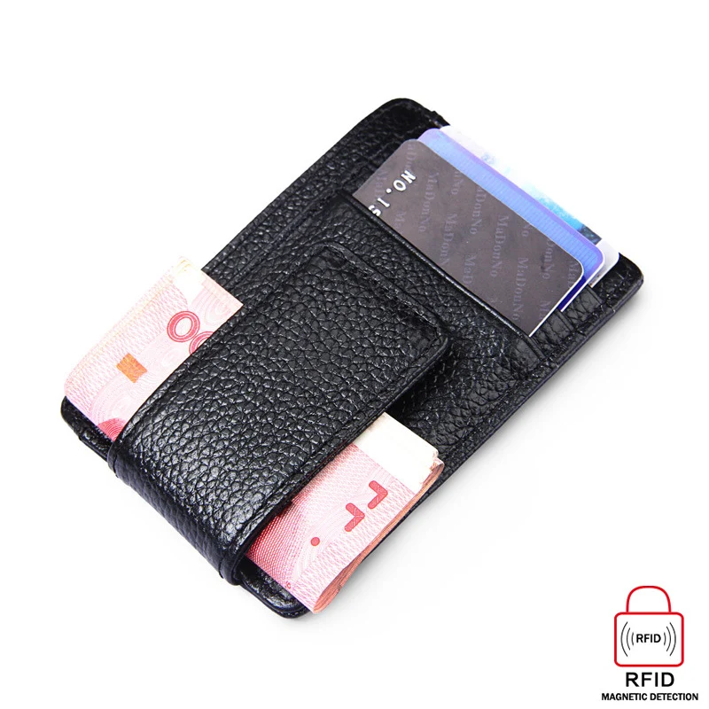 Модные кошельки из натуральной воловьей кожи с зажимом для денег унисекс мужчин