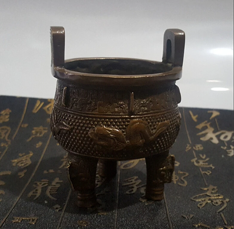 SUIRONG---505+++The store sells metal crafts copper incense burner yuan Ding Lucky Dragon Technology Home Decor | Дом и сад