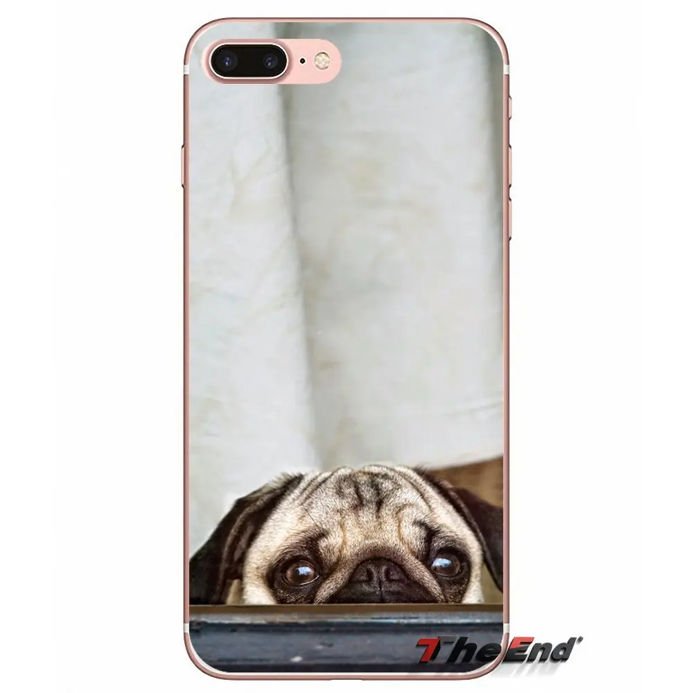 Для iPhone X 4 4S 5 5S 5C SE 6 S 7 8 плюс samsung Galaxy J1 J3 J5 J7 A3 A5 2016 2017 Kawaii милая собака мопс