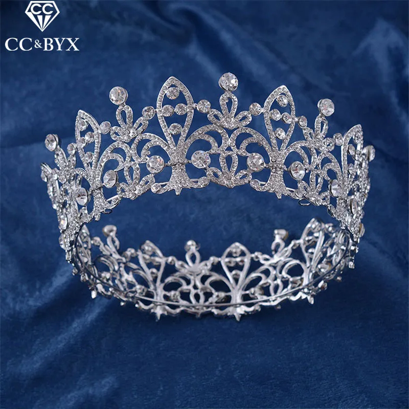 CC диадемы Круглые Hairbands камни циркон винтажные свадебные аксессуары для волос для женщин Свадебные ручной работы бижутерии HG695