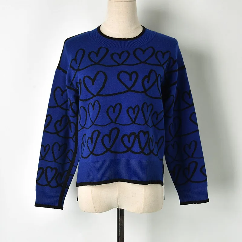 Winter Sweater Women 2019 Cashmere Knitted And Pullover Love Heart Pattern Jumper Pull Femme | Женская одежда