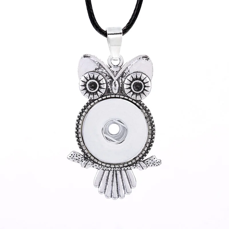 

Hot Interchangeable Owl Crystal Ginger Necklace 038 Fit 18mm Snap Button Pendant Necklace Charm Jewelry For Women Gift