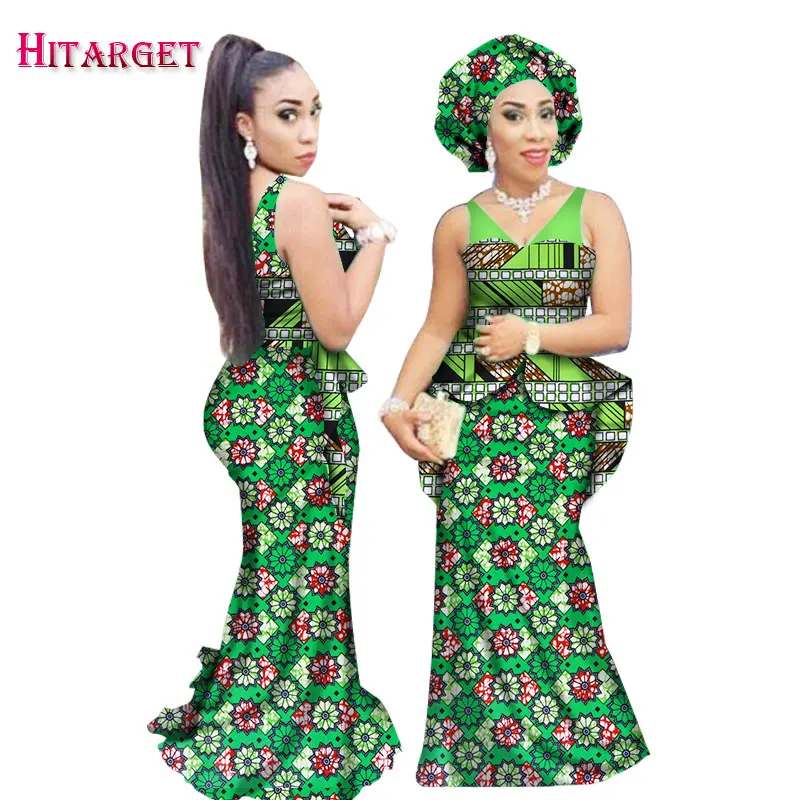 2018 Новые африканские платья для женщин Дашики воск печать батик сексуальное