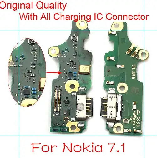 Original With IC Для Nokia 7,1 usb зарядный порт Зарядное устройство Док-станция антенный разъем микрофон гибкий кабель монтажная плата - Цвет: Original With IC