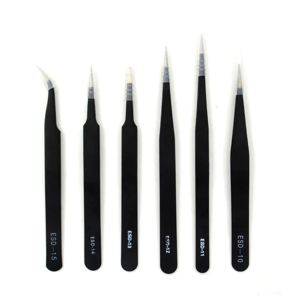 Электронные щипчики щипцы из нержавеющей стали антистатические изогнутые