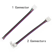 10pcslot free welding 10mm 4 pin connector with wire for 5050 rgb led strip light