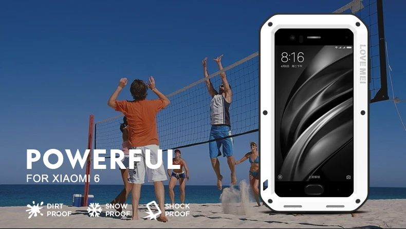 Чехол для Xiaomi Mi 6 оригинальный металлический алюминиевый мощный чехол Love Mei