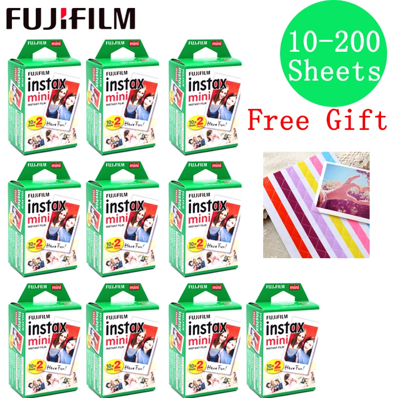10 100 листов Fujifilm Instax Mini Film White edge 20 40 60 80 200 для фотоаппарата FUJI Instant instax mini 11 8