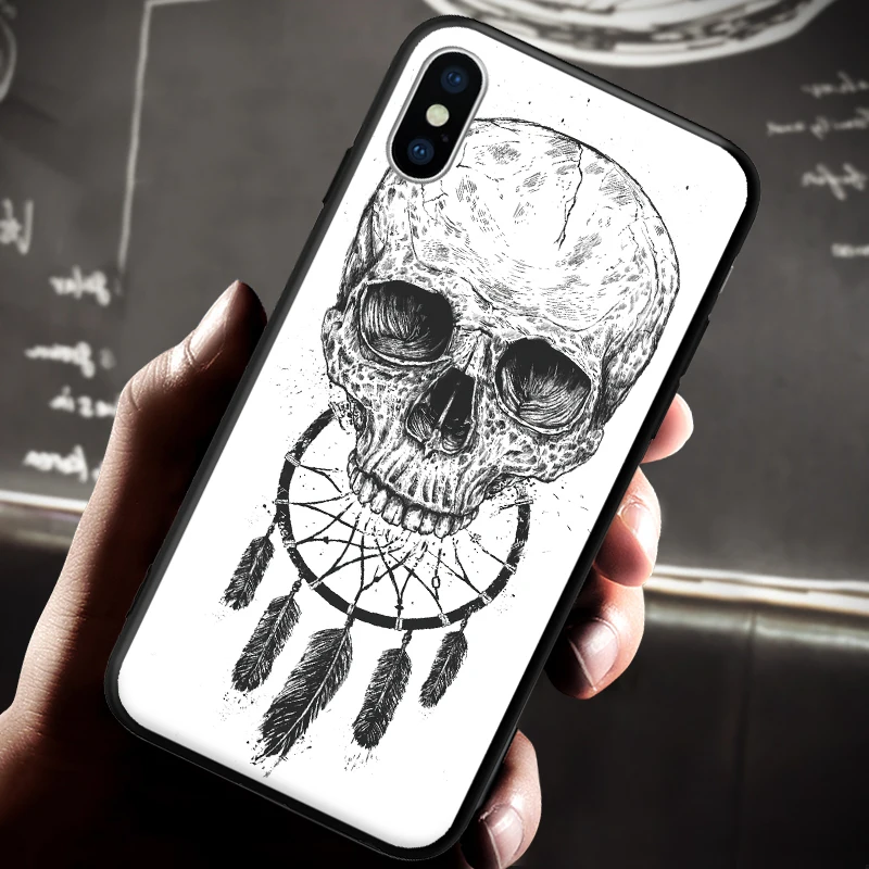 Particular Rarely Horror skull Pattern For iPhone 5 5S SE 6 6S 7 8 Plus X XR XS Max Hard Phone Case | Мобильные телефоны и