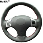 HuiER ручной шить чехол рулевого колеса автомобиля черная кожа для Lexus IS IS250 IS250C IS300 IS300C IS350 IS350C F SPORT 2011