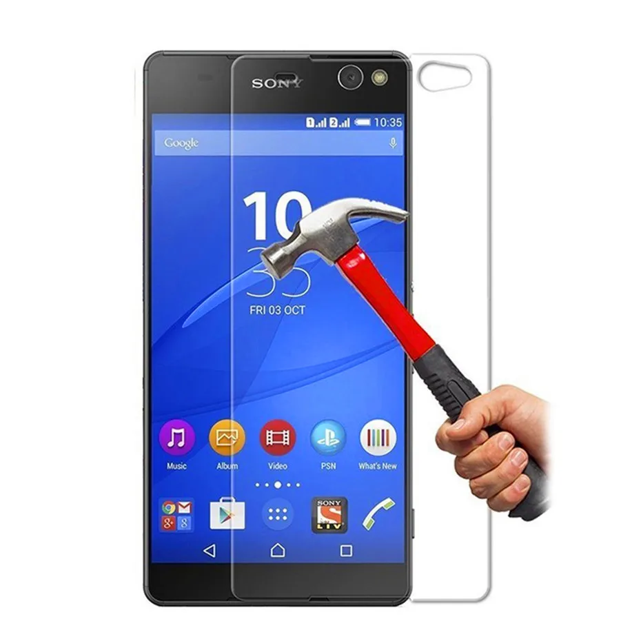 9h tempered glass Ffor Sony Xperia C5 safety screen protector protective film On E5506 LTE E5553 E5533 E5563 | Мобильные телефоны и