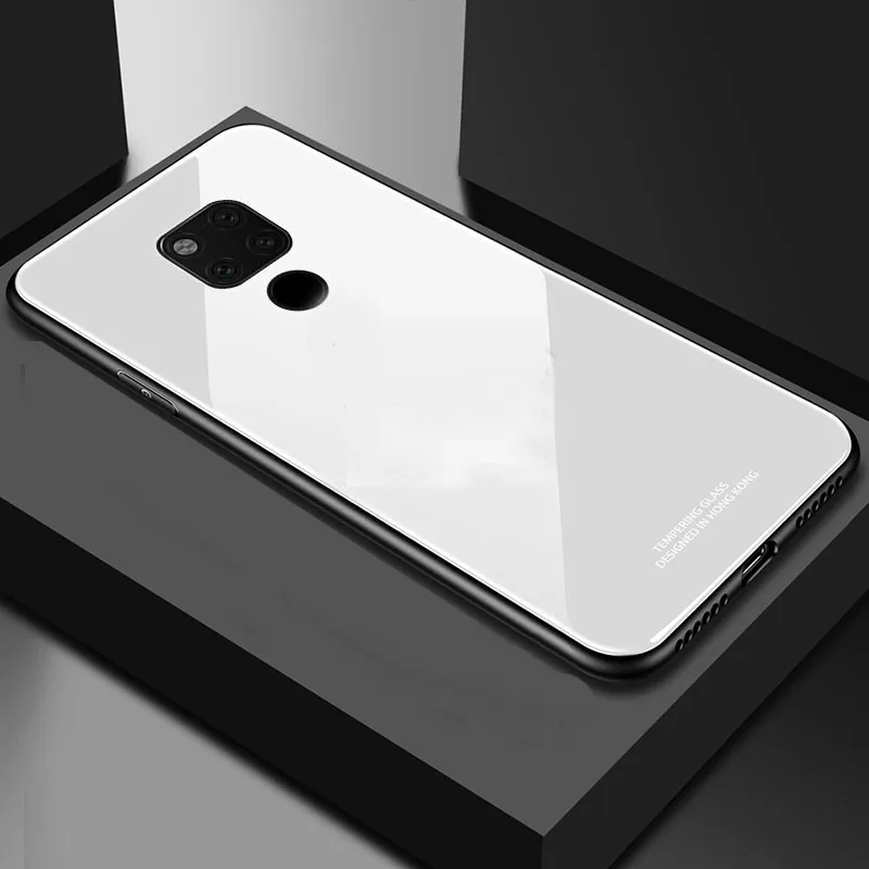 white Yuetuo роскошный зеркальный чехол из твердого стекла для huawei mate 20 pro x 20X силиконовый чехол-накладка для телефона mate20 X PRO - Цвет: white