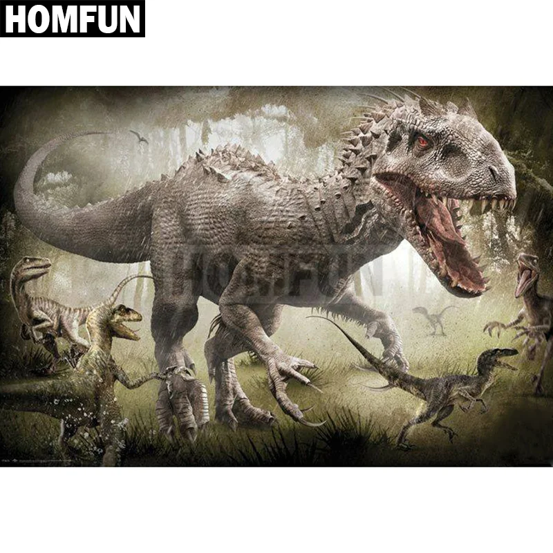 Алмазная живопись HOMFUN A00331 картина динозавры с полными квадратными/круглыми