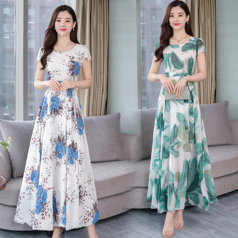 Летнее модное женское богемное пляжное стильное тонкое шифоновое платье с