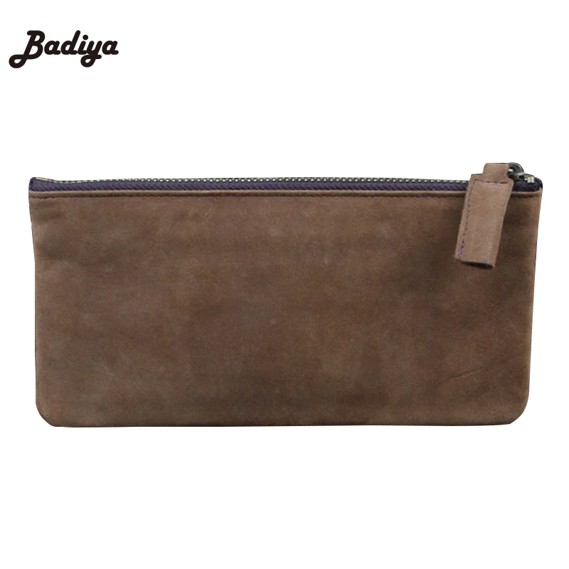 Однотонный винтажный кошелек из натуральной кожи с гарантией Mubuck мужские Клатчи