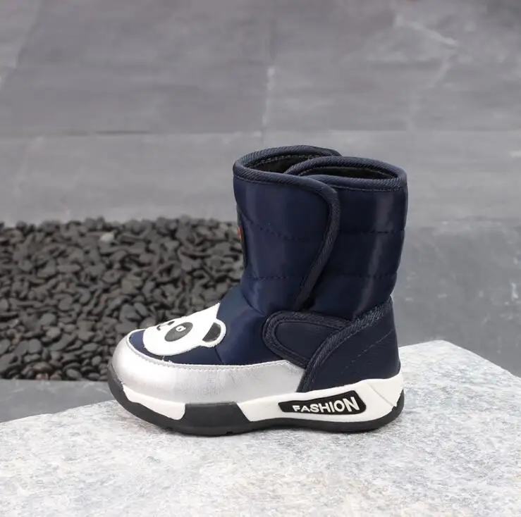 

2019 new cartoon boys and girls snow boots russia winter warm children waterproof high boots baby warm cotton boots for kids
