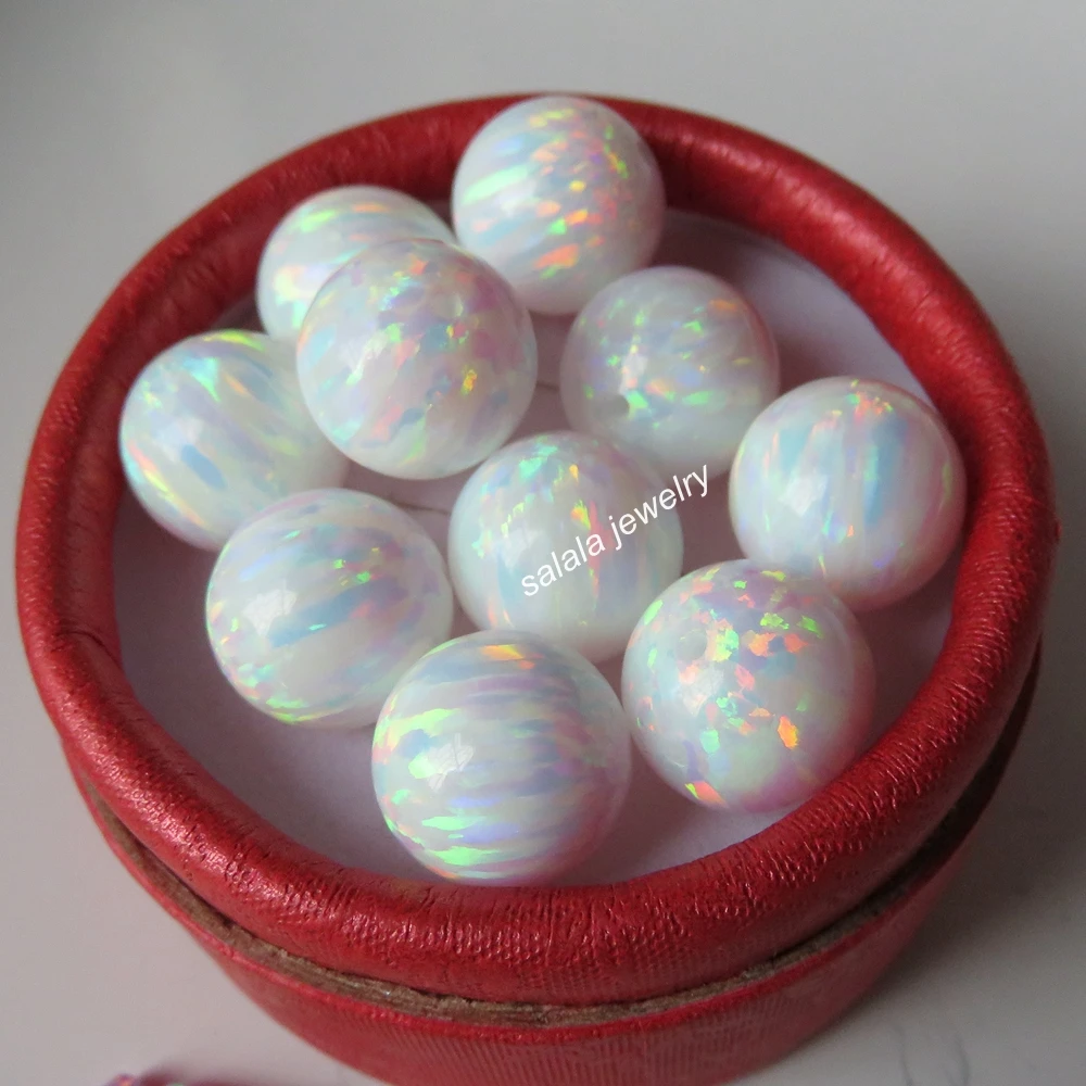 

10pcs/lot 12mm Round Opal Beads Round Ball Opal Full Drilled Synthetic Round Opal Beads for DIY Jewelry