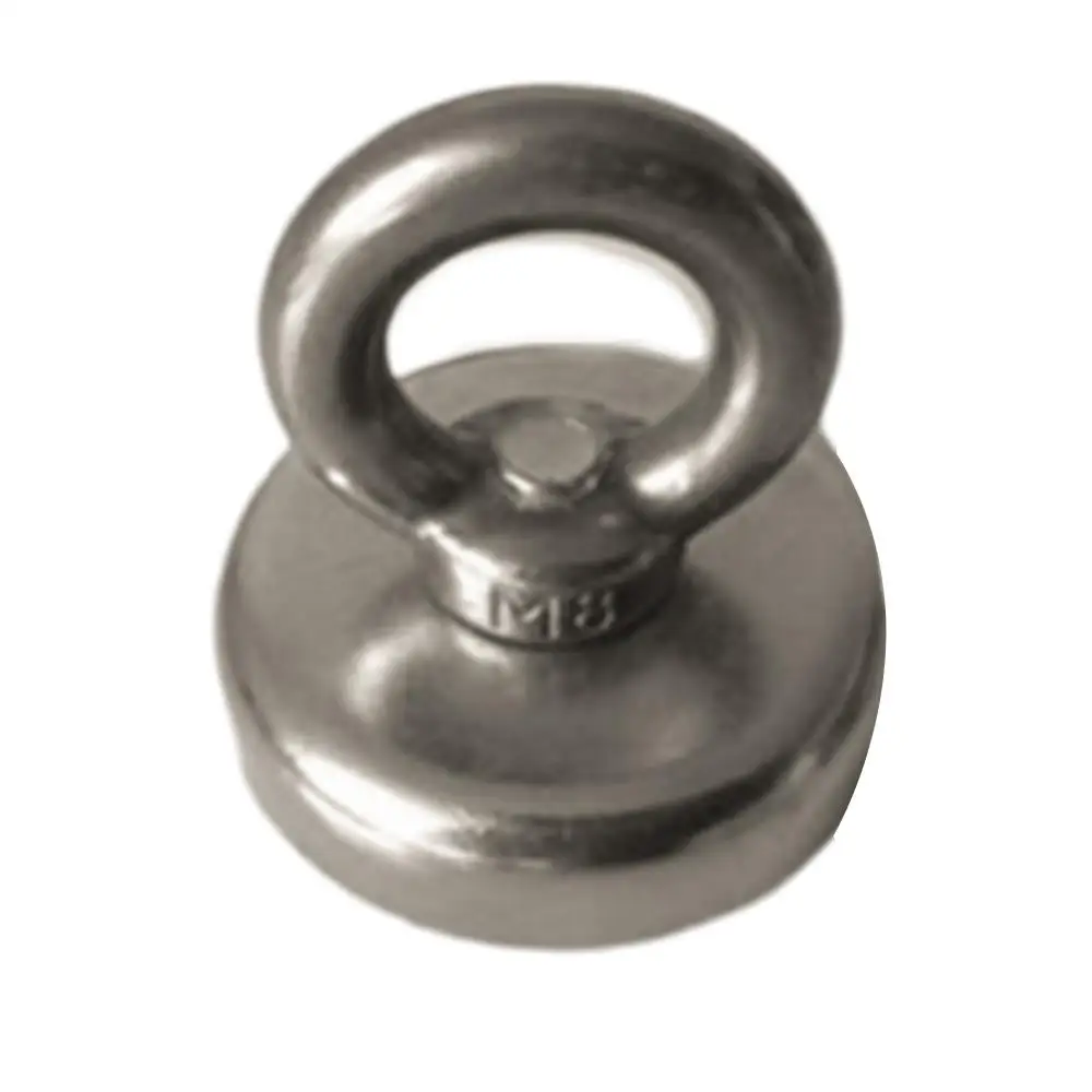 68KG 48x46mm 68 кг/37 кг/29 кг Серебряный NdFeB магнитный крючок кольца магнит металл прочный сокровище Охота Рыбалка Сильный магнитный присоска детектор - Цвет: 68KG 48x46mm