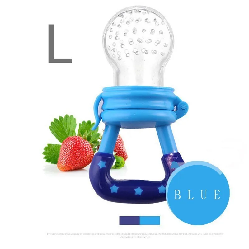 Blue L Силиконовая детская соска; соска для младенцев; соска для малышей; соска для кормления фруктов - Цвет: Blue L