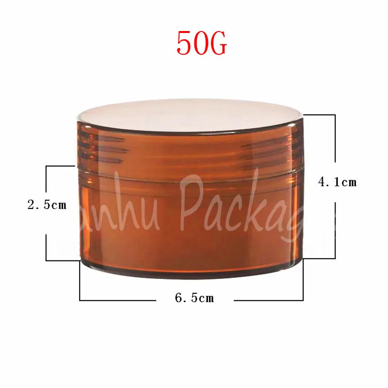 50G Brown Plastic Cream Bottle , 50CC Empty Cosmetic Container , Mask / Cream Packaging Jar , Makeup Sub-bottling ( 30 PC/Lot )