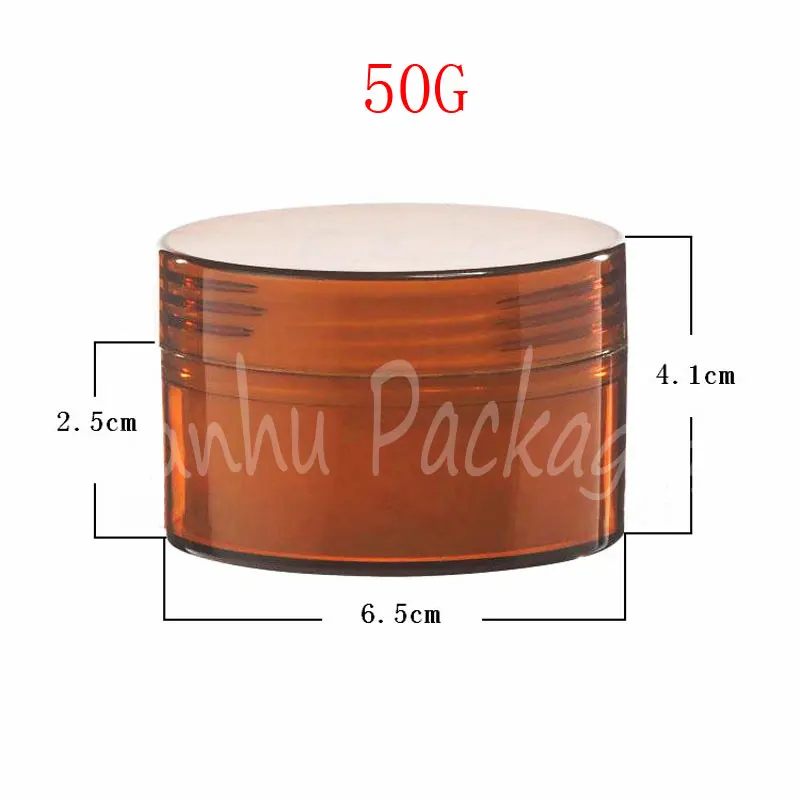 

50G Brown Plastic Cream Bottle , 50CC Empty Cosmetic Container , Mask / Cream Packaging Jar , Makeup Sub-bottling ( 30 PC/Lot )