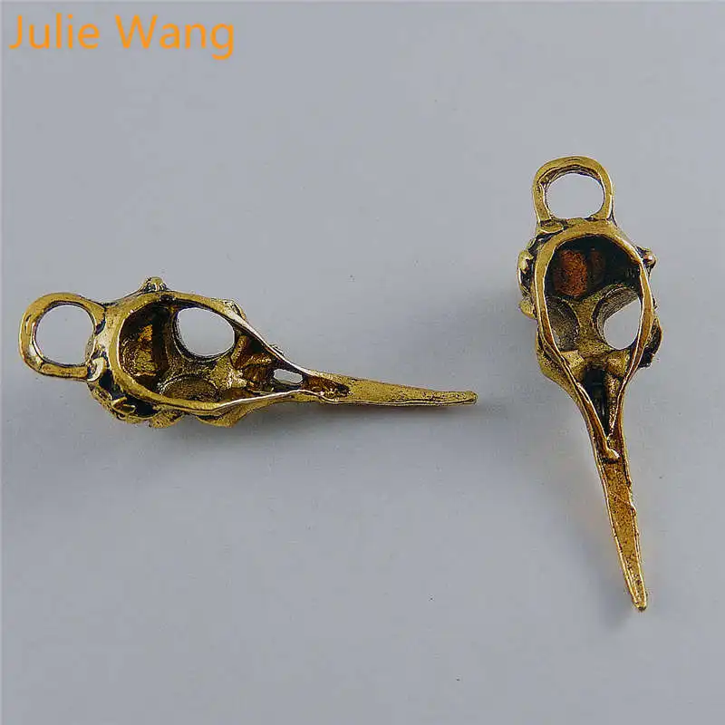 Julie Wang 5 шт. Подвески в виде птичьего клюва с черепом из сплава античные золотые
