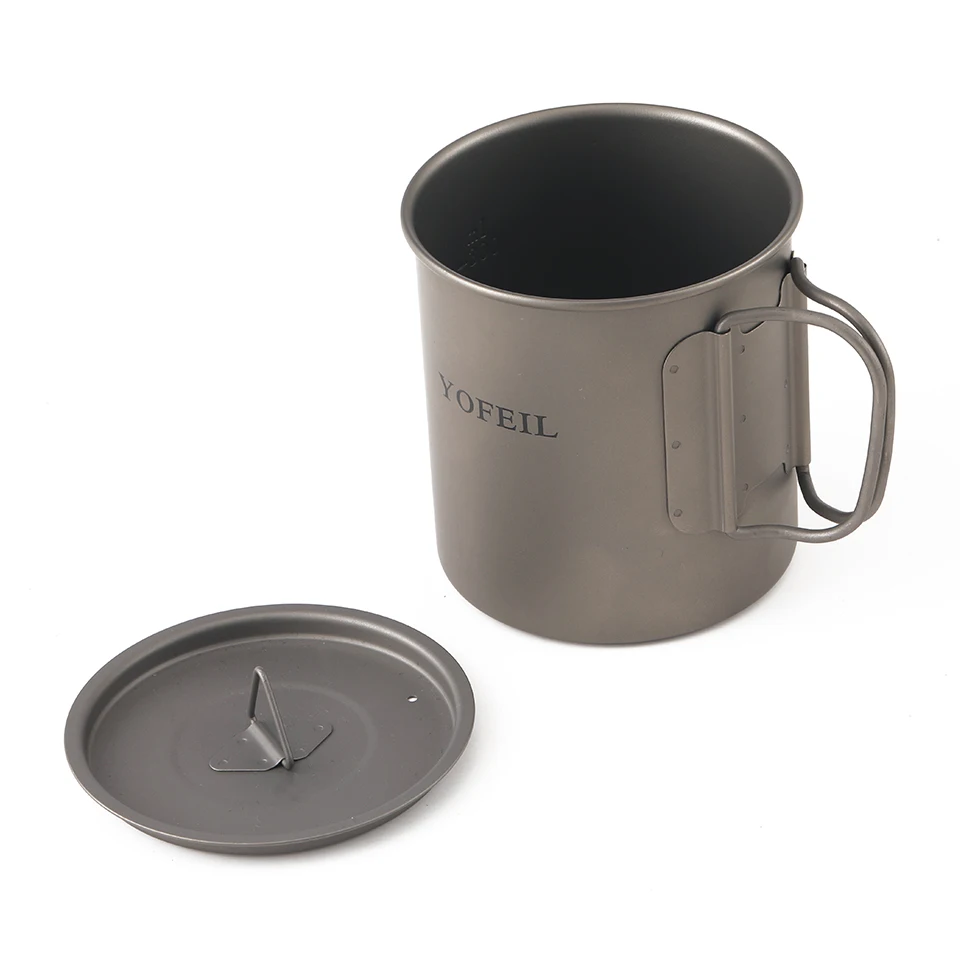 Camping Titanium Cup 450 мл Titanium Mug Camping Cup Военная бытовая туристическая посуда Чайник туристическая посуда Уличная кулинария Набор посуды для пикника Походные принадлежности Чайник Туристические принадлежнос