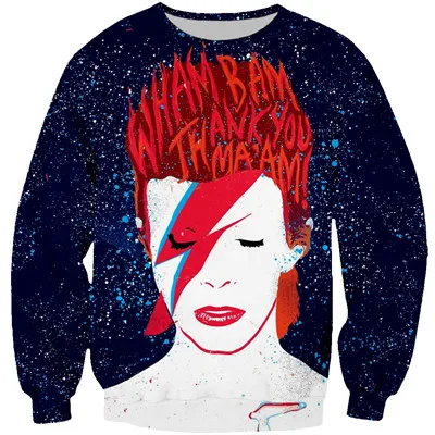 sweatshirt Новая мода аниме Давид Боуи 'suffragette City' 3d печатных балахон для женщин мужчин толстовки/Толстовка дропшиппинг - Цвет: sweatshirt