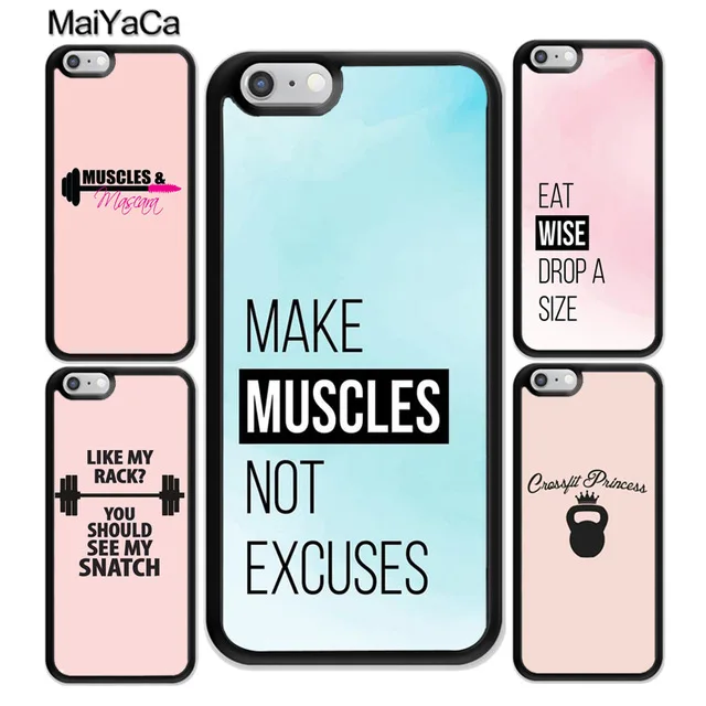MaiYaCa мотивационный тренажерный зал фитнес для iPhone 4S SE 5C 5S 6 6S 7 8 Plus X XR XS MAX черный
