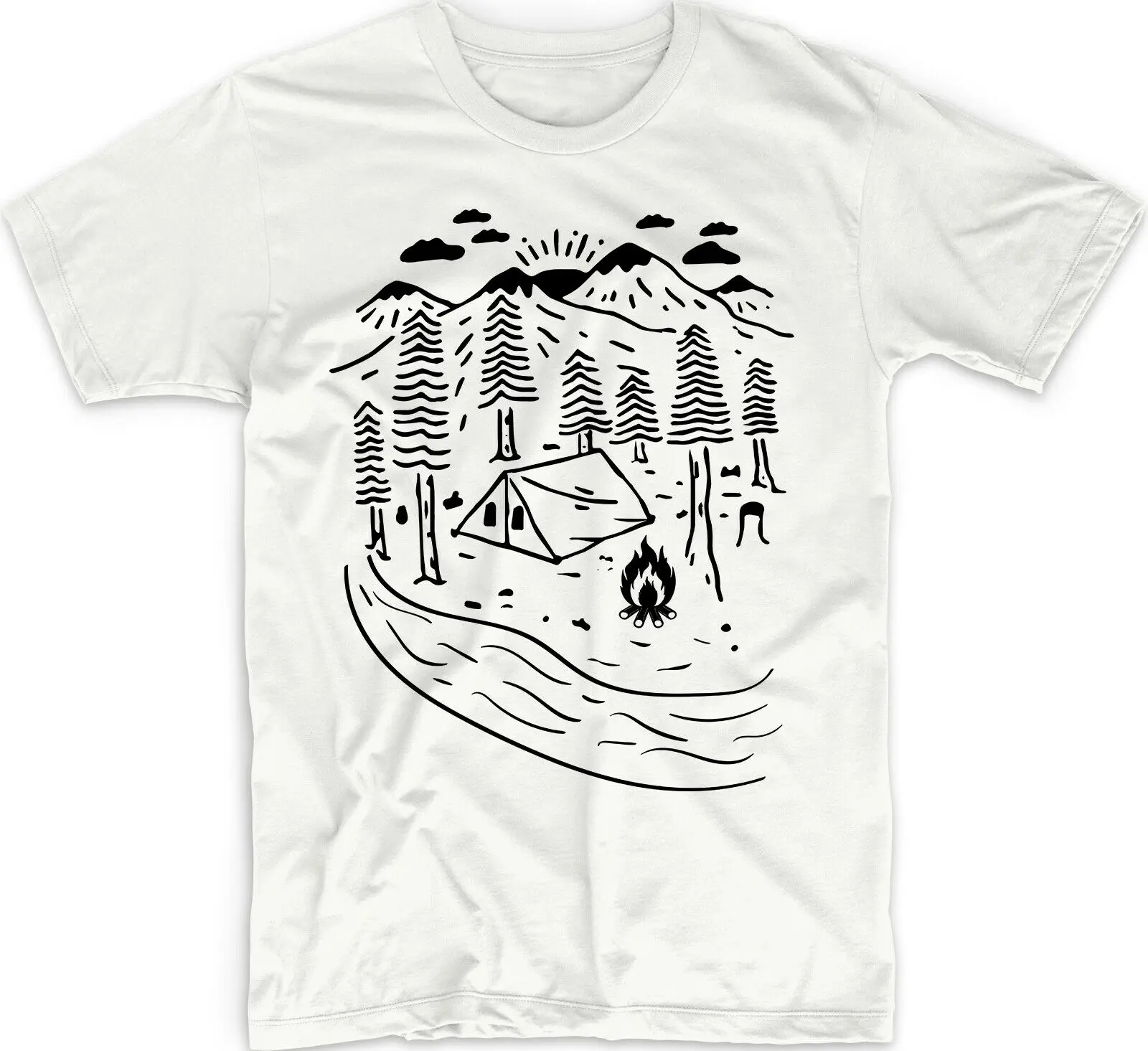

Travel T Shirt T Camping Explore Outdoors Fire Adventure Mountains Tent Boho 2019 New Summer Style Fashion Men's Korean T-Shirts