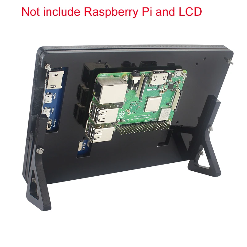 7 дюймов ЖК дисплей Дисплей сенсорный Экран Корпус кронштейн для Raspberry Pi 4/3B +/3B
