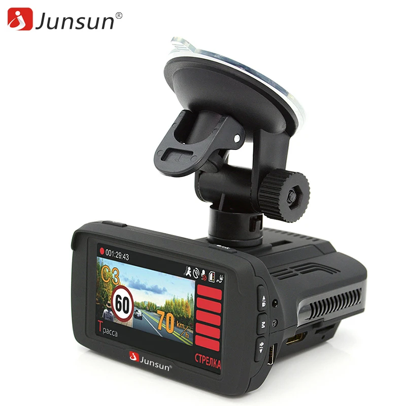 Junsun радар детектор 3 в 1 Автомобильный dvr детекторы для России Ambarella GPS камера видео