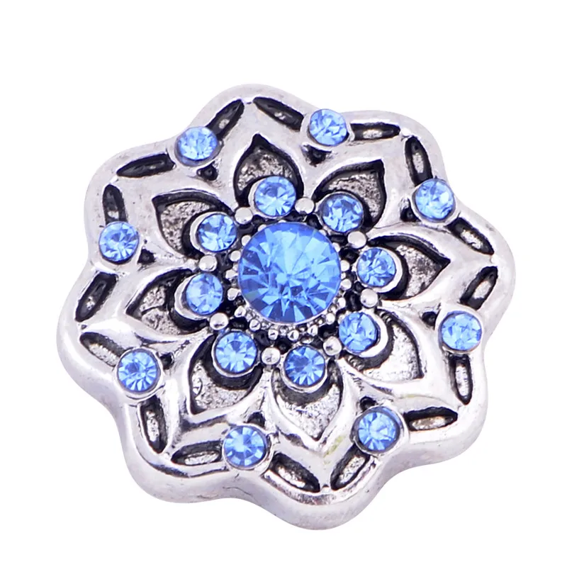 Металлические кнопки-застежки в форме подсолнуха 18 мм с кристаллами подходят для