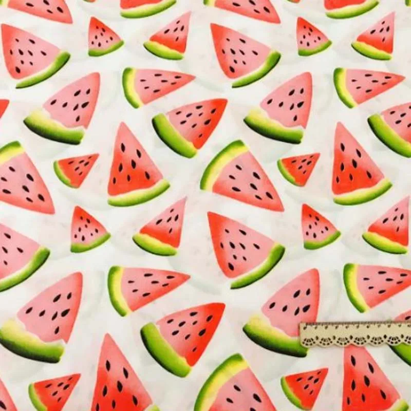 160CM*50CM cotton cloth fruit red watermelon pink dots solid brick fabric for DIY crib bedding cushion dress handwork decor | Дом и сад