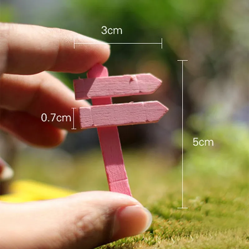 1 шт. DIY искусственная миниатюра Fingerpost деревянные поделки красочный уличный знак садовые инструменты рукоделие изготовление вывесок художественный подарок