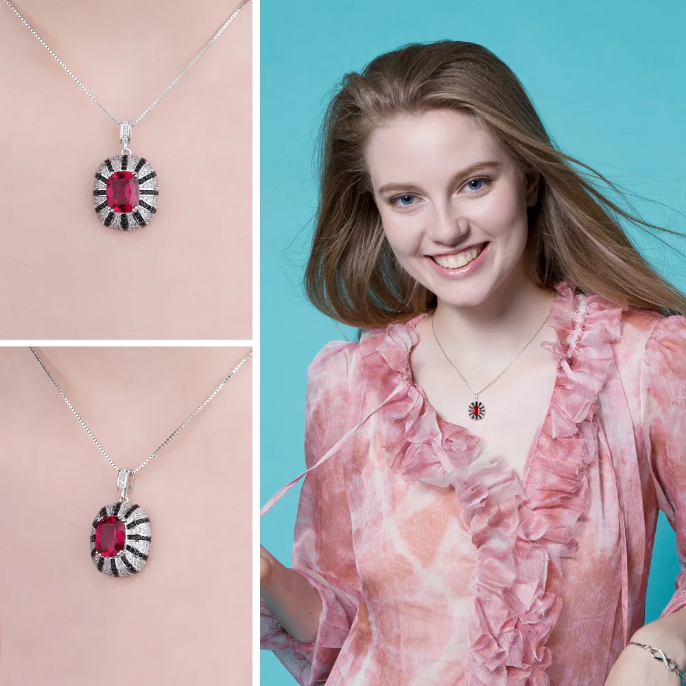 Jewelrypalace Роскошные 6ct создан Красные Рубины натуральный черный шпинелей