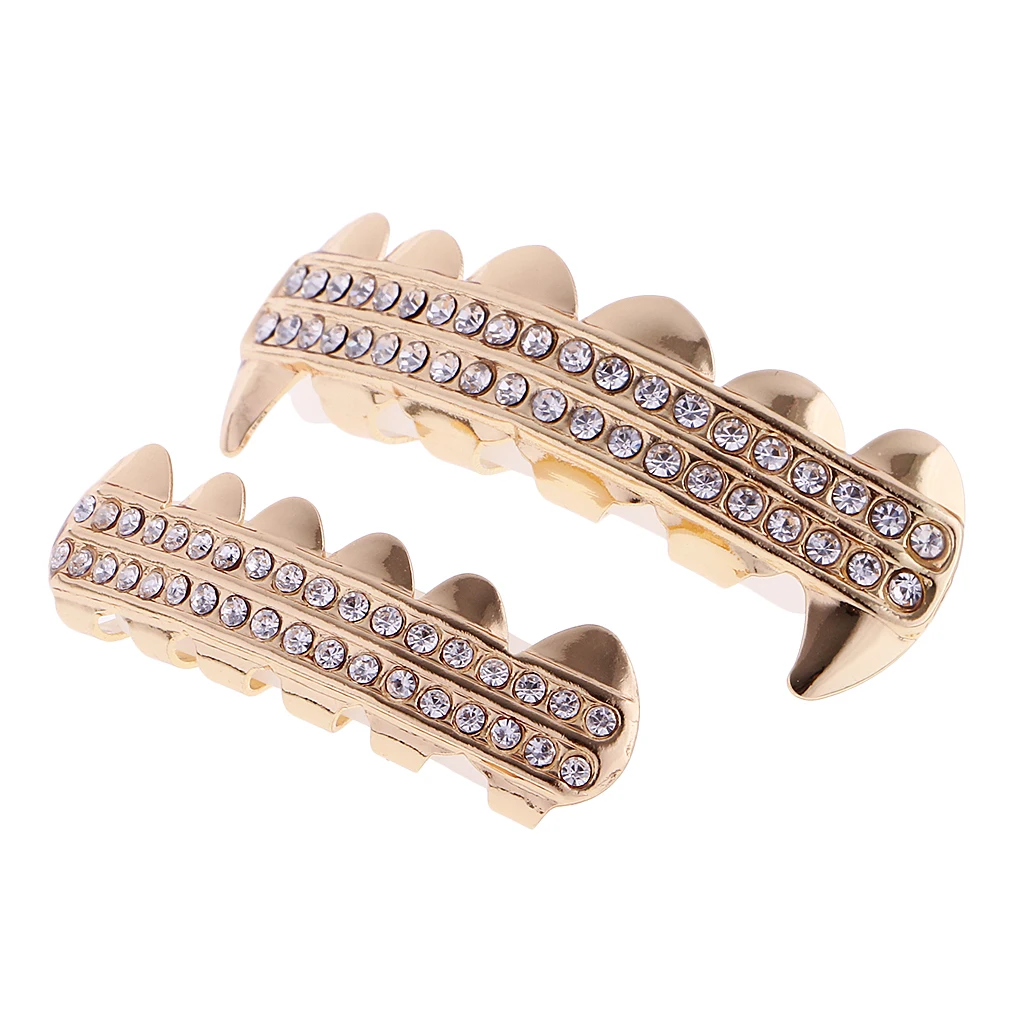 Комплект верхних и нижних зубов Tone Стразы в стиле хип хоп|teeth grills|teeth grillzbottom grillz |