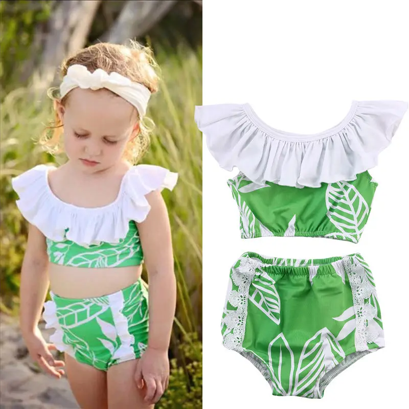 Комплект из двух предметов открытые купальники для маленьких девочек Танкини