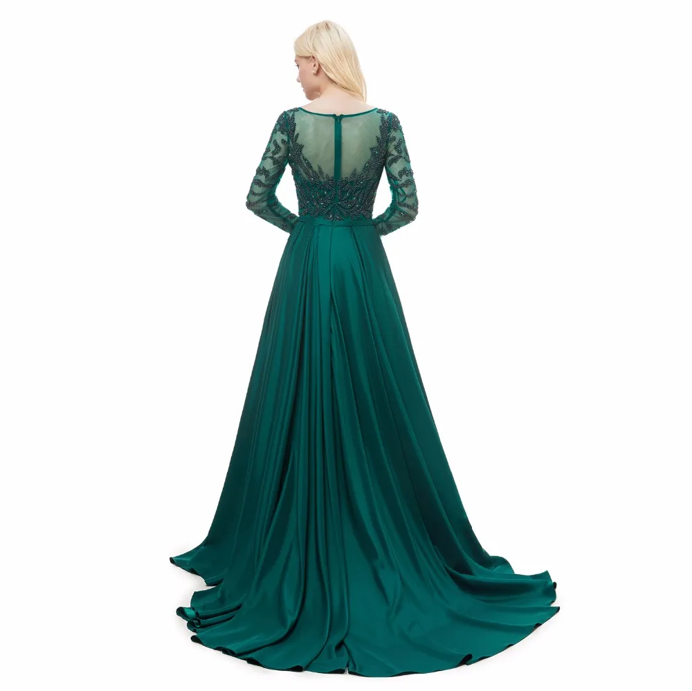 Forevergracedress зеленое вечернее платье Винтаж Sheer средства ухода за кожей шеи одежда с длинным рукавом официальная Вечеринка платье плюс размеры индивидуальный заказ