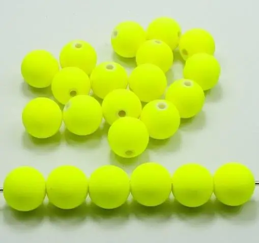 Разноцветные флуоресцентные неоновые Матовые акриловые шарики 12 мм 50 шт.