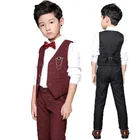 Брюки и жилет для мальчиков, с цветочным принтом, 2 шт.