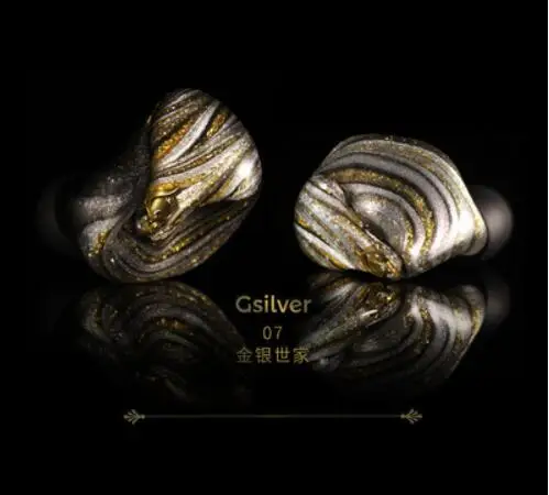 07 Gsilver Peacock audio P1 7 мм полночастотные динамические наушники-вкладыши HIFI наушники ручной работы со съемным кабелем - Color: 07 Gsilver