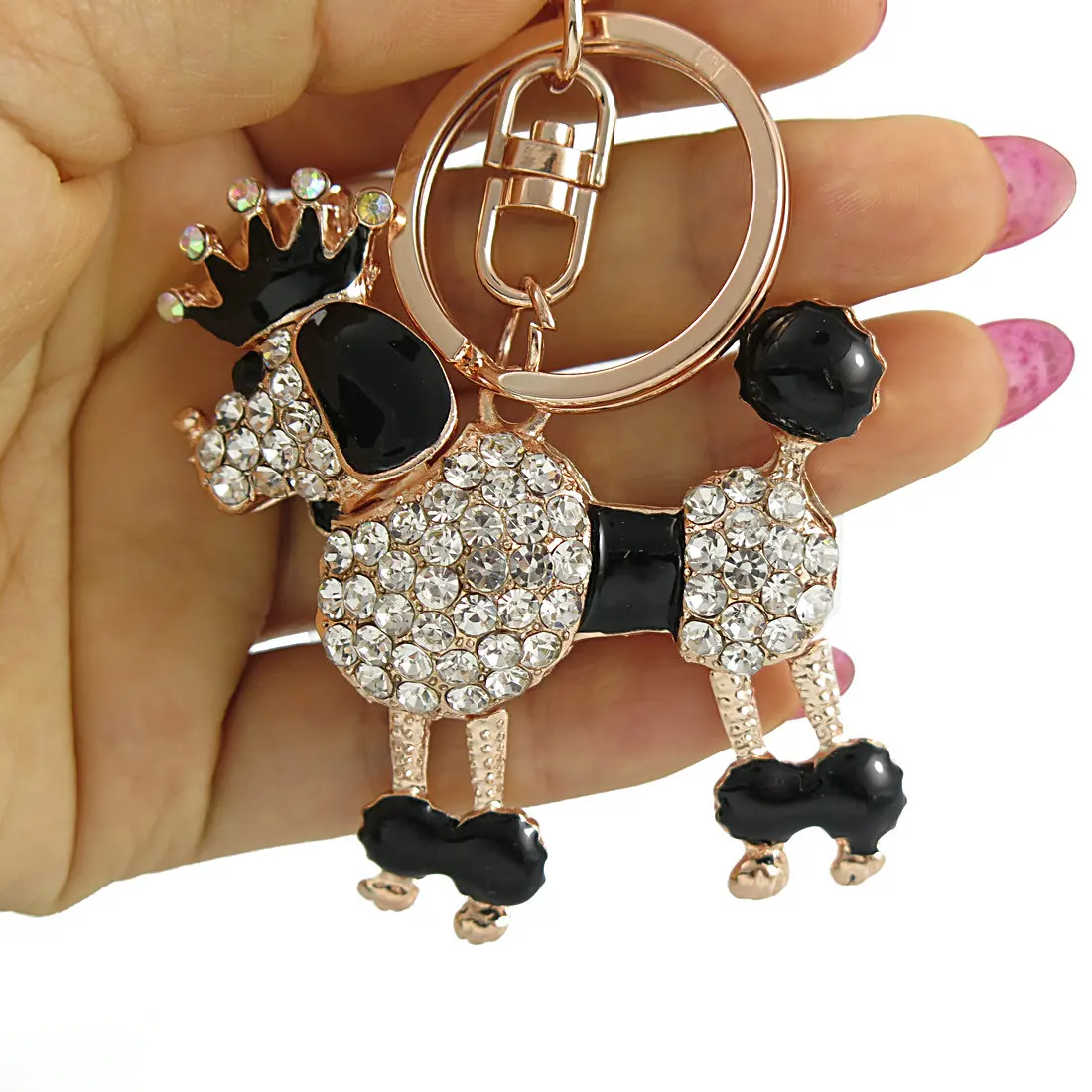 Sanyu 2018 Couple Keychain Rhinestone Dog Accessory Luxury Crown Rings with Crystal Cute | Украшения и аксессуары