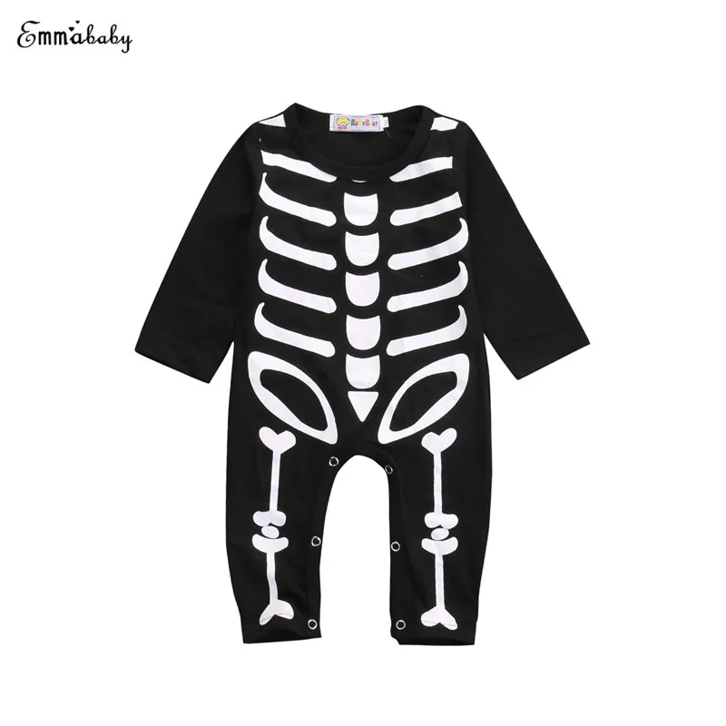 

Newborn Baby Boy Girls Halloween Long Sleeve O-Neck Covered Button Cartoon Romper Outfit Party Sunsuit Baby Clothes 0-24M