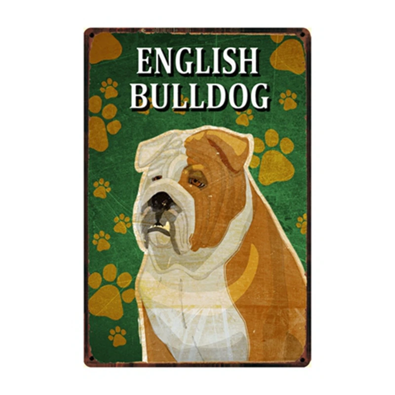 [Kelly66] собак Английский бульдог металлический знак олова плакат домашний Декор