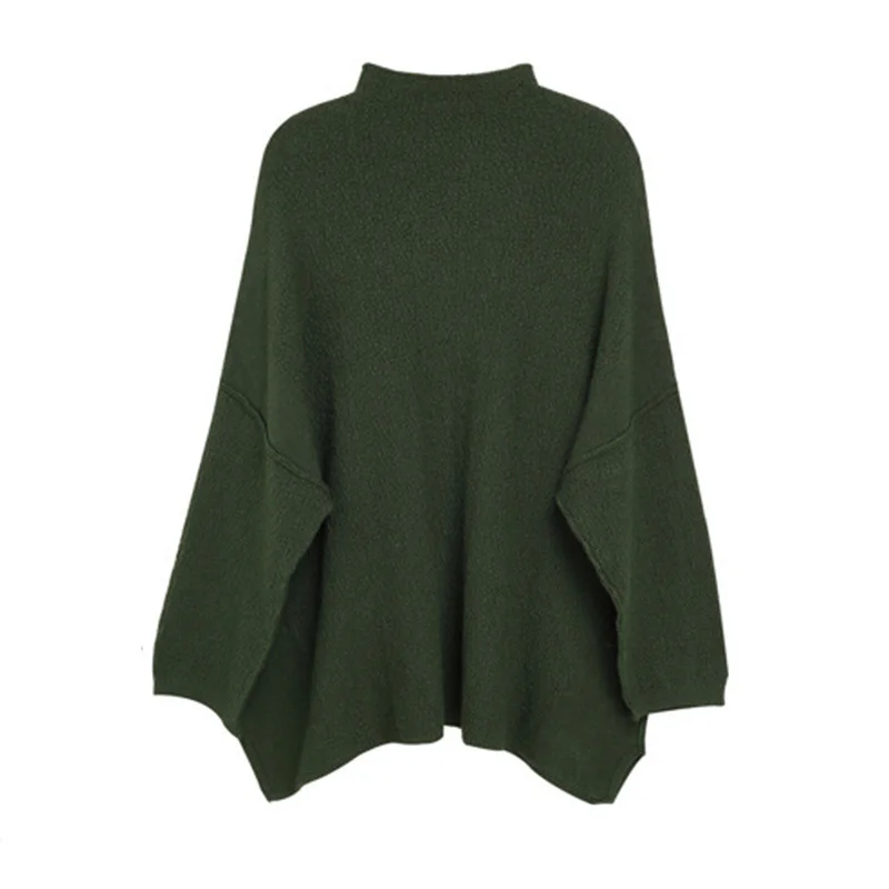 2020 Half-high Turtleneck Knitted Sweater Women Casual Pullover Female Elegant Autumn Winter Jumper Black/Green/Gray M010 | Женская